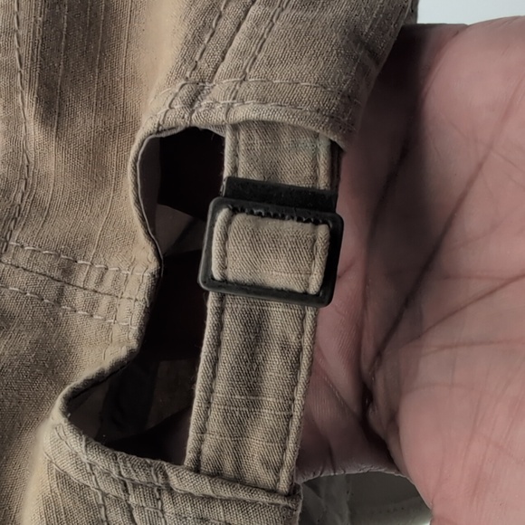 Tan Military Style Cap Adjustable Strap Chain Polyester Blend - Picture 12 of 12